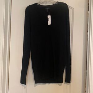 JCrew Black Merino Wool Thin Lightweight Sweater NWT